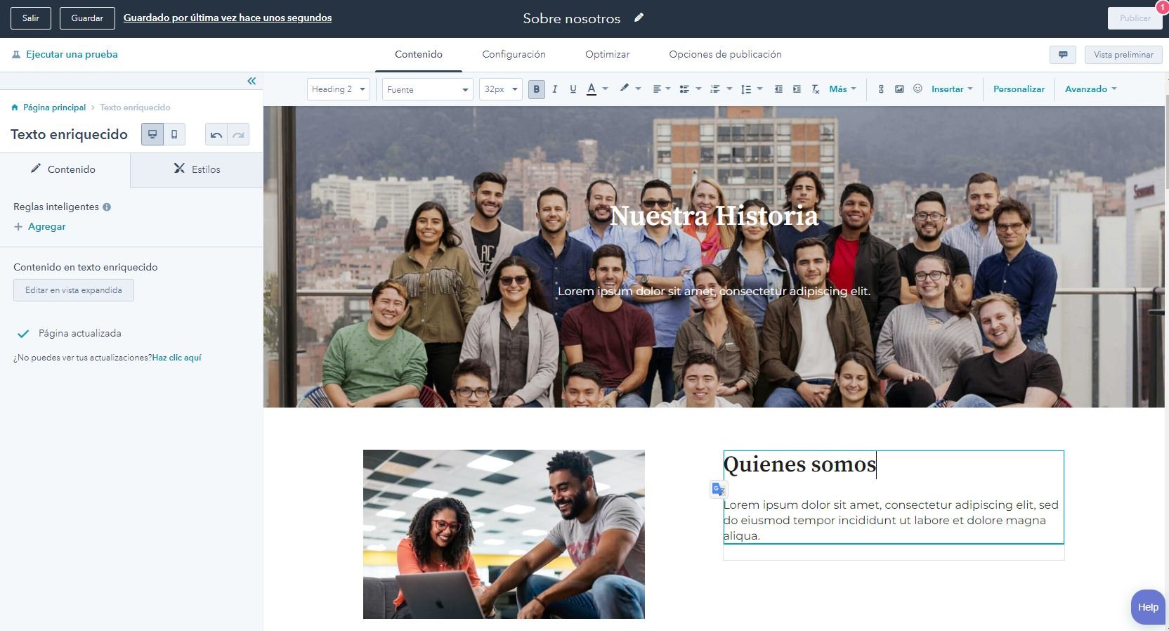 plantillas drag-and-drop para sitios web