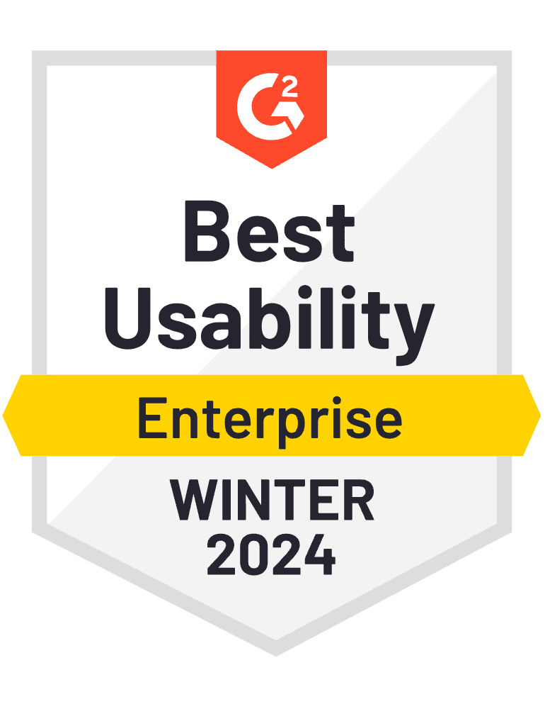 G2 Best Usability Enterprise Award, Spring 2023