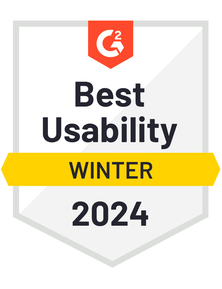 Reconocimiento de G2 a la mejor usabilidad, invierno 2023