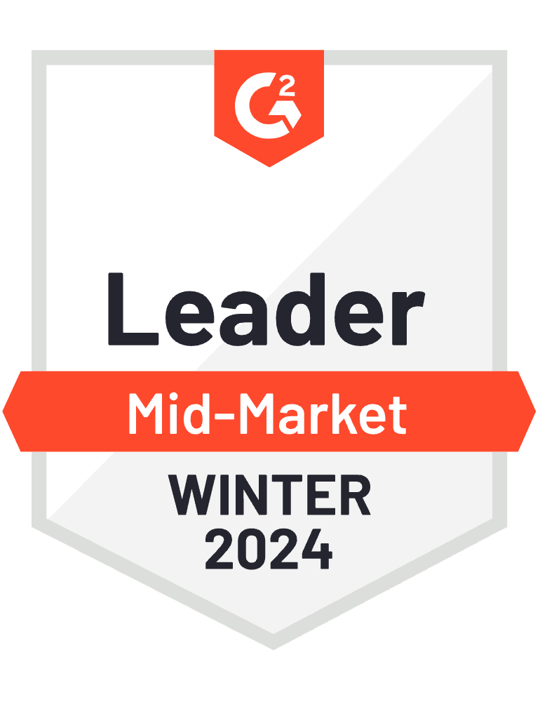 Insignia de G2: Líder - Medianas empresas - Verano 2023