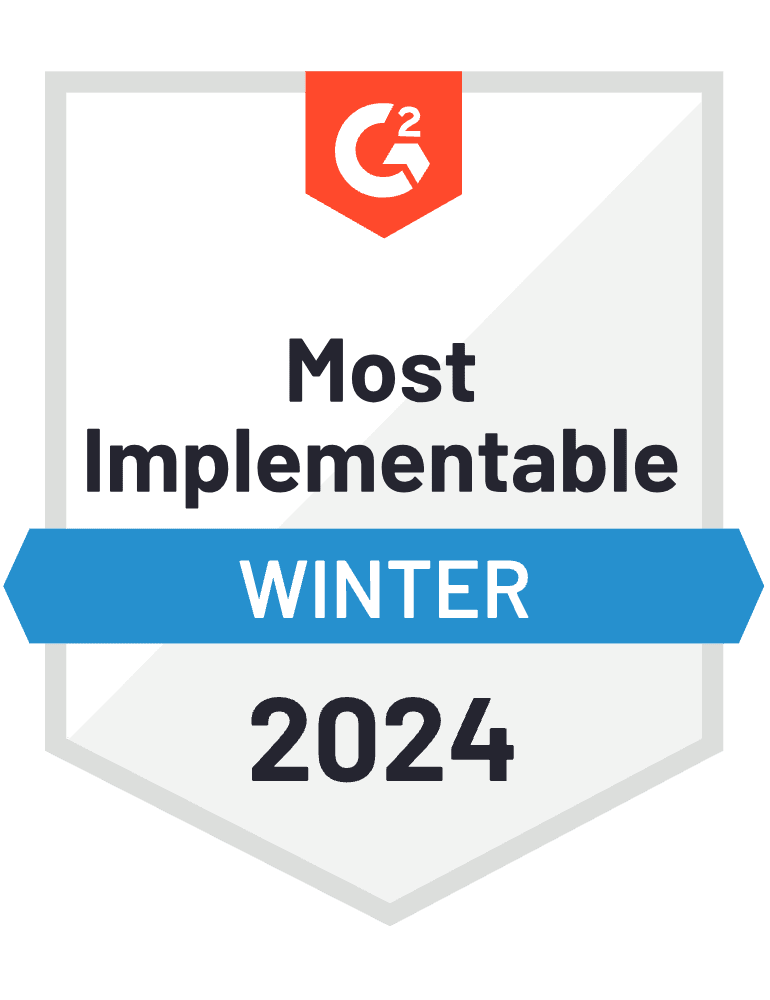 Reconocimiento de G2 a la mejor implementabilidad, invierno 2023