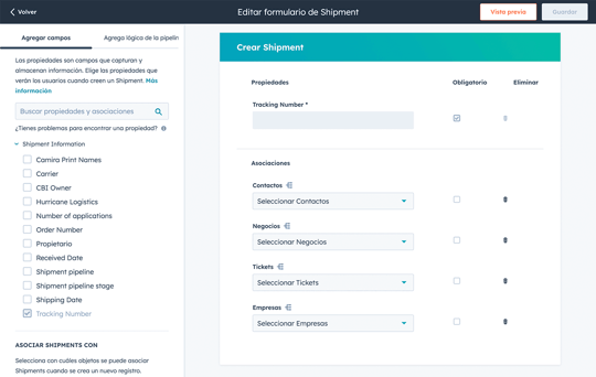 objetos personalizados del CRM