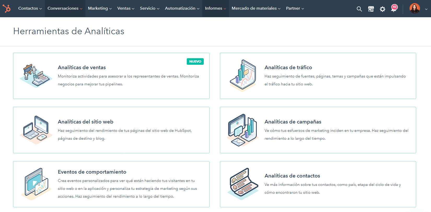 Plataforma todo en uno de Hubspot